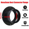 Teqooza 4" Duct Connector, 100mm Diameter Black Plastic Straight Pipe