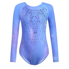 trudge Gymnastics Leotards for Girls Long Sleeve Kids Training Dancewear Sports Dance Outfit for Athletic Competition 6-7 Years
