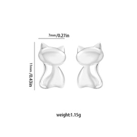 Minimalist 20g Cat S925 Sterling Silver Cartilage Small Stud Earrings for Women Daughter Sensitive Ear Lovely Pet Animal Tiny Helix Sleeper Studs Screw Back Hypoallergenic Jewelry