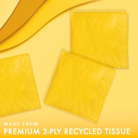 Creative Converting 50-Count Touch of Color Paper Beverage Napkins, School Bus Yellow (58188)