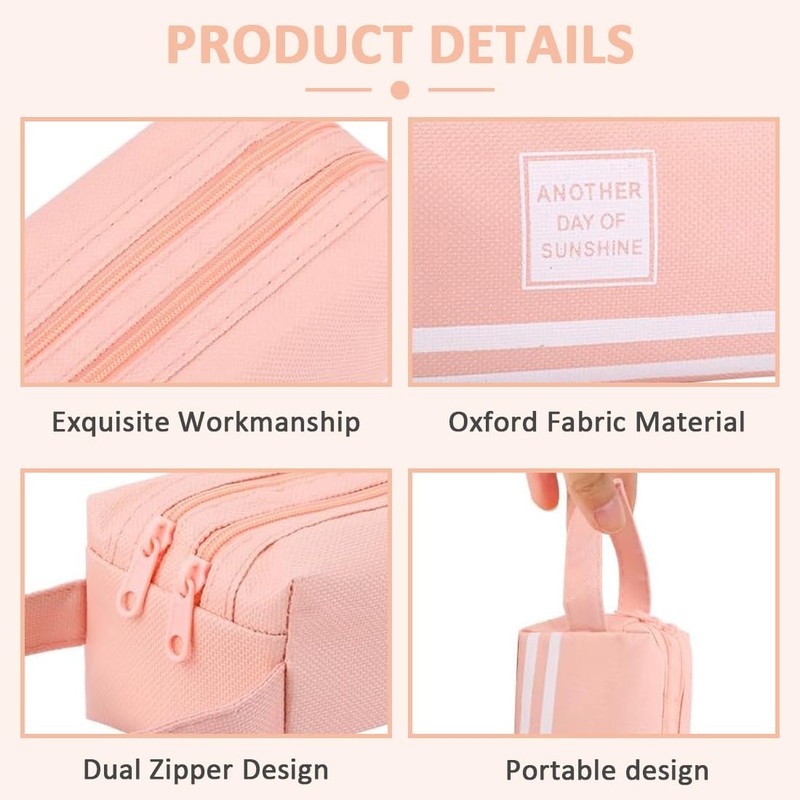 Pencil Case, 2-Compartment Pencil Case, Pencil Case for School, Pencil