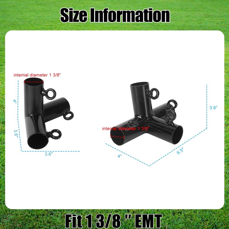 Aoneky 1 Inch Trapezoid Baseball Batting Cage Frame Corner Kit
