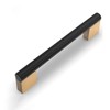 Coinkoly 10 Pack 5"(128mm) Black and Gold Cabinet Pulls Knurled