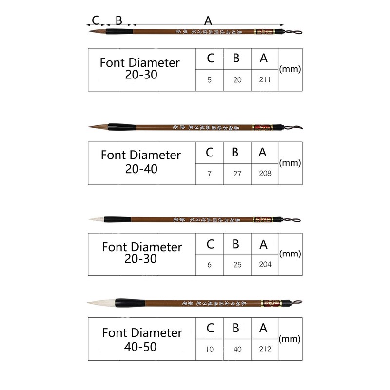 WDEC 10 Pcs Chinese Calligraphy Brushes Set, Calligraphy Brush, Writing