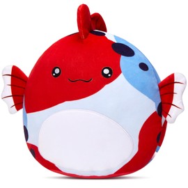 Glow Guards 13-Inch The Koi Fish Plush Pillow Soft Fish Stuffed Animal Toy Cute Multicolored Koi Fish Plush Toy,Gift for Birthday Kids Girls Boys