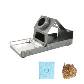 Tiardey Soldering Iron Holder with Brass Wool and Cleaning Sponge Portable Stable Stand with Solder Tip Slots No Water Needed for Efficient Soldering