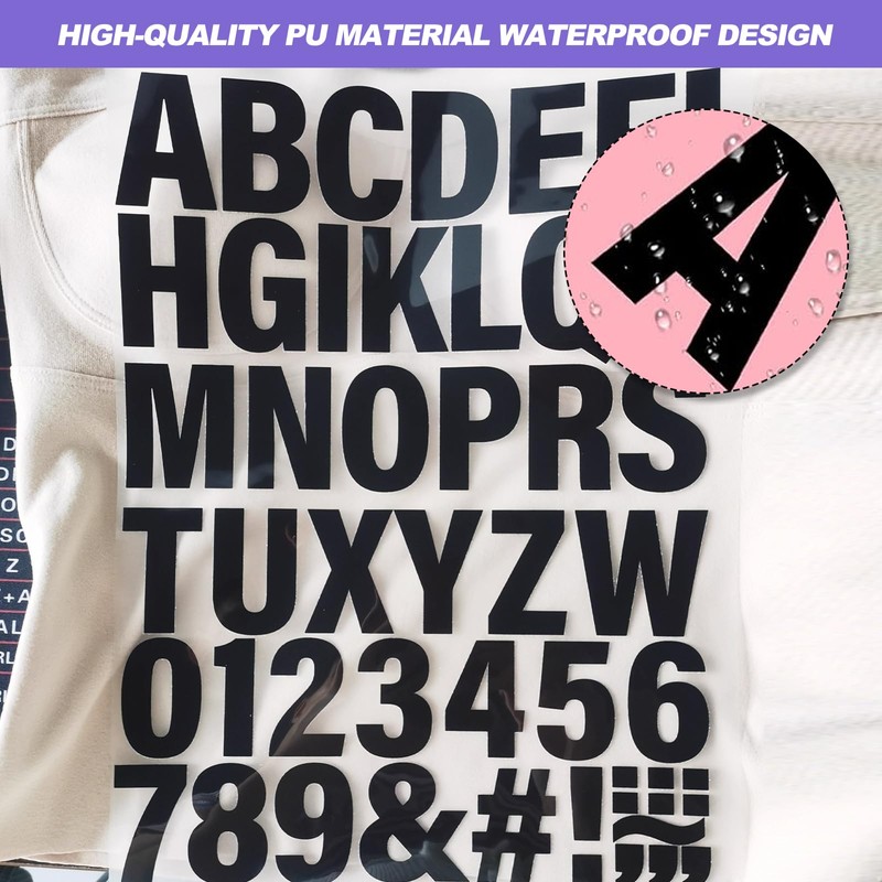 Iron-on Heat Transfer Letters and Numbers - 6 Sheets, 2