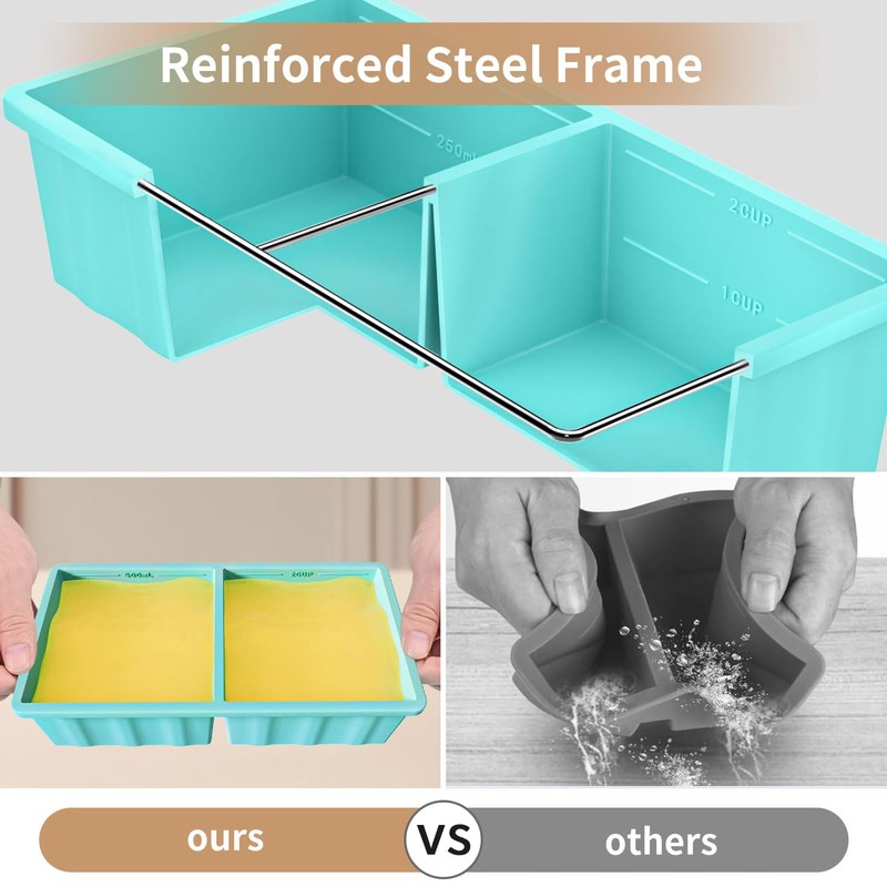 Silicone Freezer Tray for Soup Ice Cubes: 2-Cup Freezing Tray