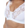 Eden House Ladies Cotton Lace Front Fastening Magic Bra White