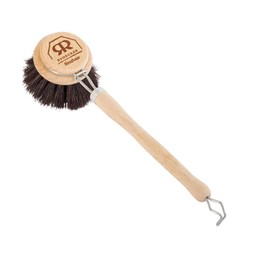Redecker German-Made Horse Hair Bristle Dish Brush, Soft All-Purpose Scrubber for Kitchen & Household with Strong Horse Hair Bristles, 2 inch Replaceable Brush Head, Single Unit, 9-inches Long