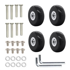 Cosmpeak Pack of 4 Suitcase Luggage Wheels Replacement Wheels Rubber Mute Replacement Luggage Case Wheel Suitcase Rubber Suitcase Wheels Replacement with Metal Axles Replacement Wheels for Suitcases