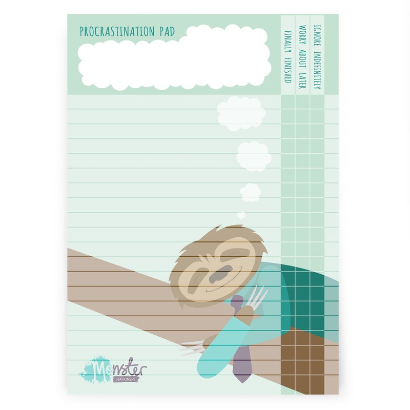 Monster Stationery - A5 Procrastination Pad/to Do Pad/Daily Schedule Planner
