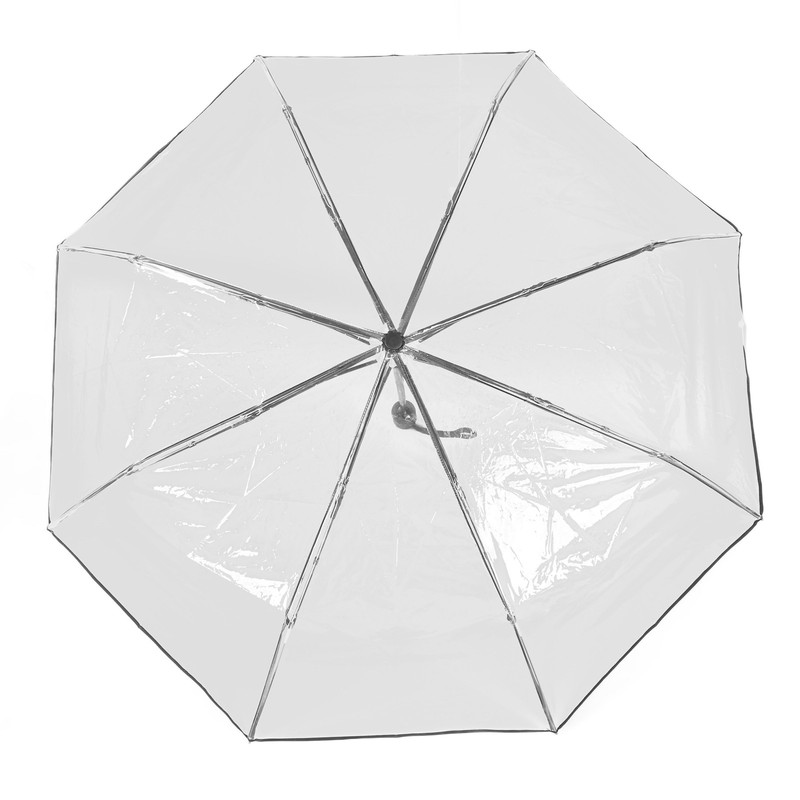 Compact Umbrella Black Transparent Automatic Design Sturdy Structure Travel Umbrella