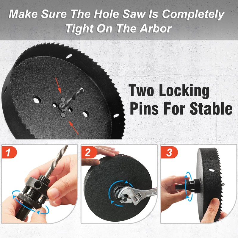 JTemgle Heavy Duty Hole Saw Arbor with 5pcs Center Drill