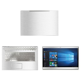 Decalrus - Protective Decal for HP Envy 17M-BW0013DX (17.3" Screen) Laptop Silver Texture Brushed Aluminum Skin case Cover wrap BAhpEnvy17m_BW0013dxSilver