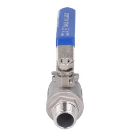 1/2in DN15 Male to Male 1000 WOG 304 Stainless Steel Ball Valve, Good Sealing, Heavy Handle, Multi Purpose, Wide Usage for Water Oil Gas
