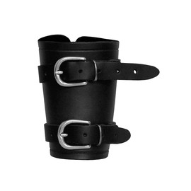 Andracor - Simple Leather Arm Splint - Single Small Arm Guard for LARP, Medieval, Reenactment and Vikings - in Black Brown Red & Green - for Left and Right Handed Users