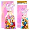 Ohuimrt 100 PCS Iridescent Cellophane Treat Bags, 4 x 9.5