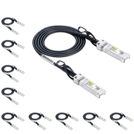 10Gtek SFP+ DAC Twinax Cable, 10G SFP+ to SFP+ Direct Attach Copper Patch Passive Cable for Cisco SFP-H10GB-CU0.5M, Ubiquiti UniFi UC-DAC-SFP+, TP-Link TL-SM5220-0.5M and More, 0.5-Meter, 10-Pack
