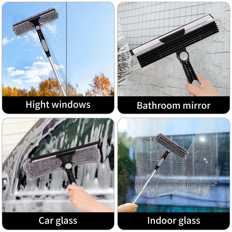 Professional 72'' Window Squeegee Cleaning Washing Tool/Kit with Extension Pole,