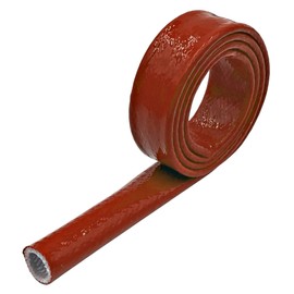 Electriduct 5/16" Thermo Armor Silicone Coated Fiberglass Fire Sleeve - 3 Feet - Red/Orange