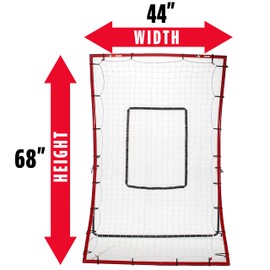 Franklin Sports Baseball Rebounder Net - Baseball + Softball Pitchback Net + Pitching Target - All Angle Bounce Back Net - Return Fielding Trainer - 44", Red