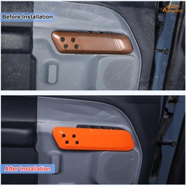 Aunginsy Inner Door Handle Panel Trim Cover Compatible with Ford Maverick 2022 2023 2024 2025 Car Front Rear Door Armrest Handle Panel Look Interior Protective Cover Decorative Sticker ABS Accessories