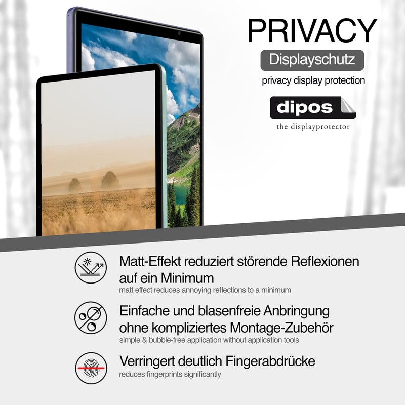 dipos I Blickschutzfolie kompatibel mit Onyx Boox Note 4 Display-Schutzfolie