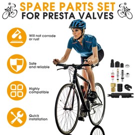 Bicycle Valve Adapter Set Valve Caps Bicycle French 39 Pieces Bicycle Valves Schwalbe Click Valve Key French Valve for Schwalbe Click Valve Conversion Bicycle Valve