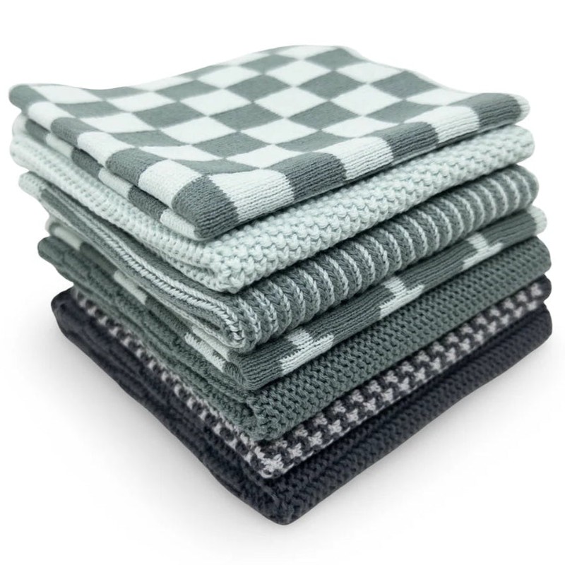 Ecovask Daily Use Dish Cloth 7pc Variety Pack Organic Cotton,