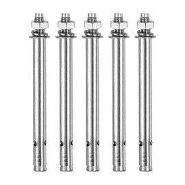 DTGN M8 x 120 Hex Expansion Bolts - 5Pack - Good for Concrete Dry Brick Block Walls - 304 Stainless Steel - Silver
