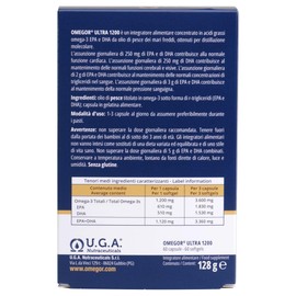 Omegor Ultra 1200 - Ben 1200mg of Omega-3 in rTG form per capsule | 1120mg EPA and DHA | rTG form, the most bioavailable | No aftertaste | 5 IFOS star certificate on each batch | 60 capsules 2 months