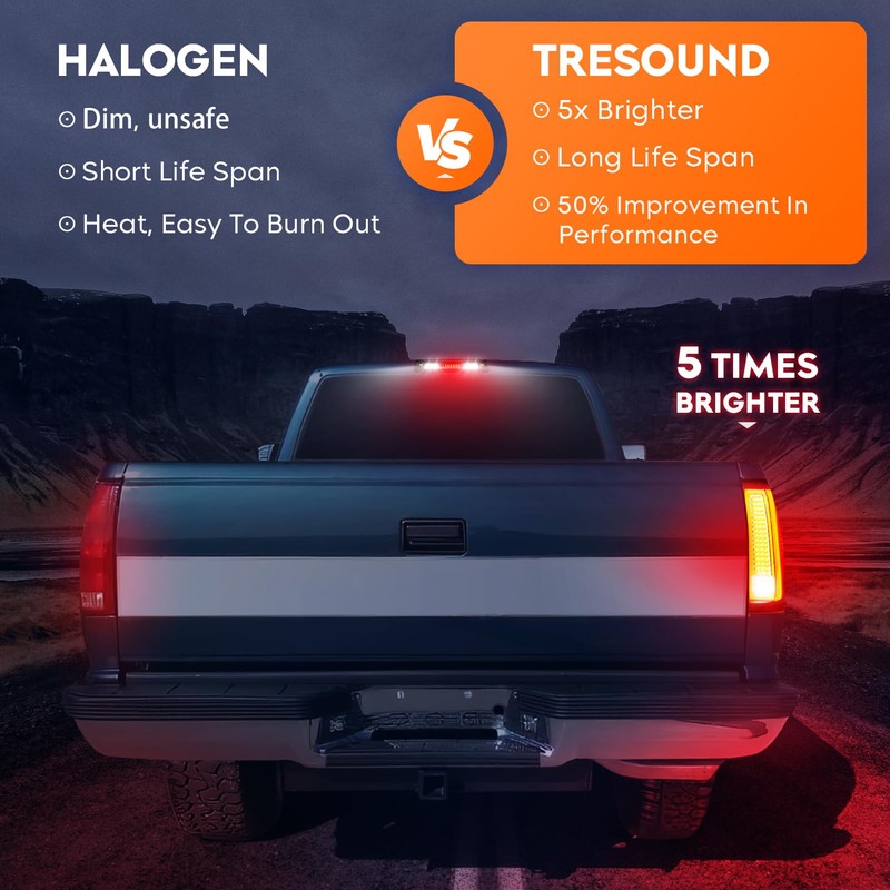 Tresound Tail Light + 3rd Brake Cargo Lamp for 2015-2022