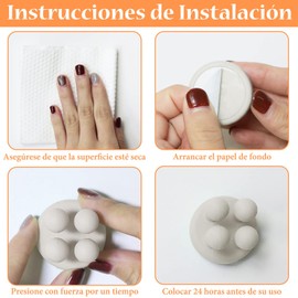 6 Soportes de Silicona para Cepillos de Dientes, Gancho de Pared Sin Perforaciones, Gancho Multifunción, Impermeable, Gancho Pegajoso Sin Costura Reutilizable (Blanco)
