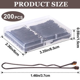 Isslly 200Pcs 1.46 Inch Mini Brown Hair Bobby Pins, Small Metal Hair Styling Pins, Waves Hair Pins for All Hair Styles for Women, Girls