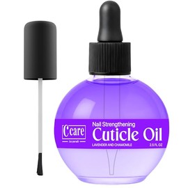 C CARE Aceite Para Cutículas De Lavanda Y Manzanilla Para Uñas - Repara Cutículas Durante La Noche - Hidrata Y Fortalece Uñas Y Cutículas - Gotero Y Cepillo Incluidos - 2.5Oz