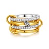 TINGN Stackable Rings Women's 14k Gold-Plated Waterproof Golden Rings Set