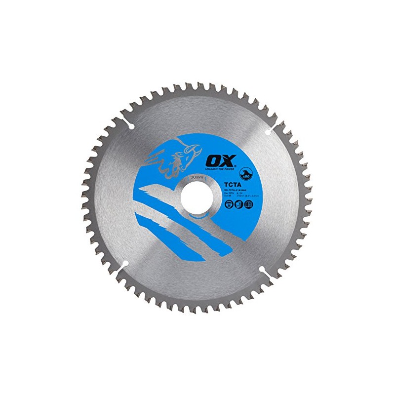 OX Alu/Plastic/Laminate Cutting Circular Saw Blade 216/30mm, 60 Teeth TCG