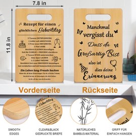 Birthday Gifts for Women Men, Happy Birthday Double-Sided Chopping Board Gift for Him and Her, Bday Gift Ideas, Cool Gifts for Wife, Happy Birthday Gifts for Mother, Sister, Wife
