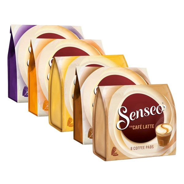 Senseo Café Dosettes Creamy Collection Set, Café au Lait, Lait, 5 variétés