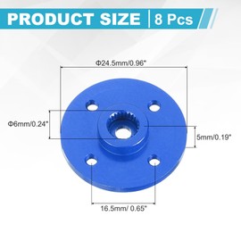 sourcing map 25T Servo Horn Arm Round, 25T Round Type Servo Horn Robot Arm Metal Aluminum for RC Model Car Robot Boat Airplane Pack of 5(Blue)