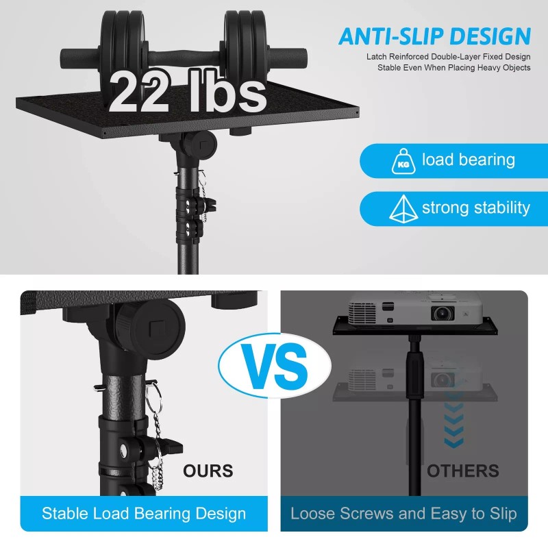 DECOSIS Projector Stand Tripod, Laptop Tripod Stand Adjustable Height from