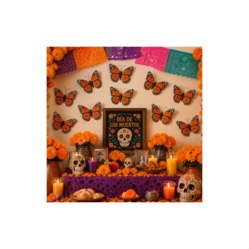 Dia De Los Muertos Decorations- Decoraciones artificiales de mariposa
