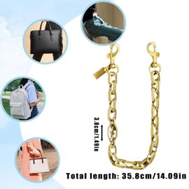 LSBDJDL Metal Carriage Bag Charms Wallet Chain Keychains Purse Handbags Purse Chain Bag Strap Accessories For Women, Gold, 35.8cm/14.09in