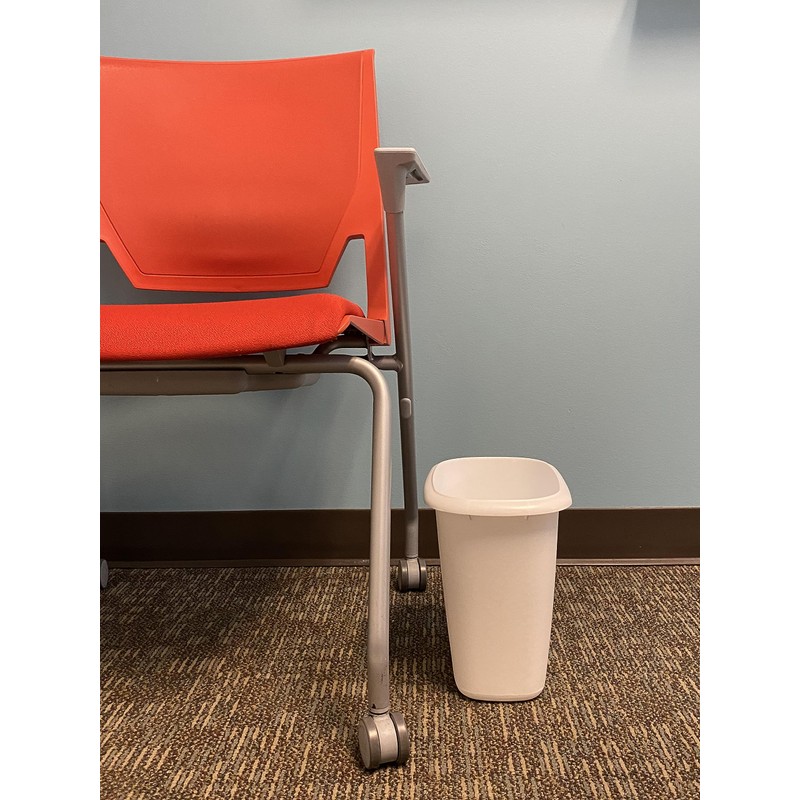 Rubbermaid Vanity Trash Can/Wastebasket, 1.5-Gallons/6-Quarts, White, for Under Counter/Kitchen/Office/Bedroom/Bathroom