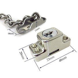 Stainless Steel Window Chain Lock Guard Door Restrictor Child Safety Security Chain Lock for Flat Open Windows Anti Theft Home Hardware Opening Restrictor Lock with Key