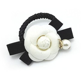 Meilliwish Flower Noble Hair Elastic Ponytail Holder(B67)(White)