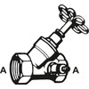 CORNAT T571423 Inclined-seat Valve with Drain 1", 1 Zoll