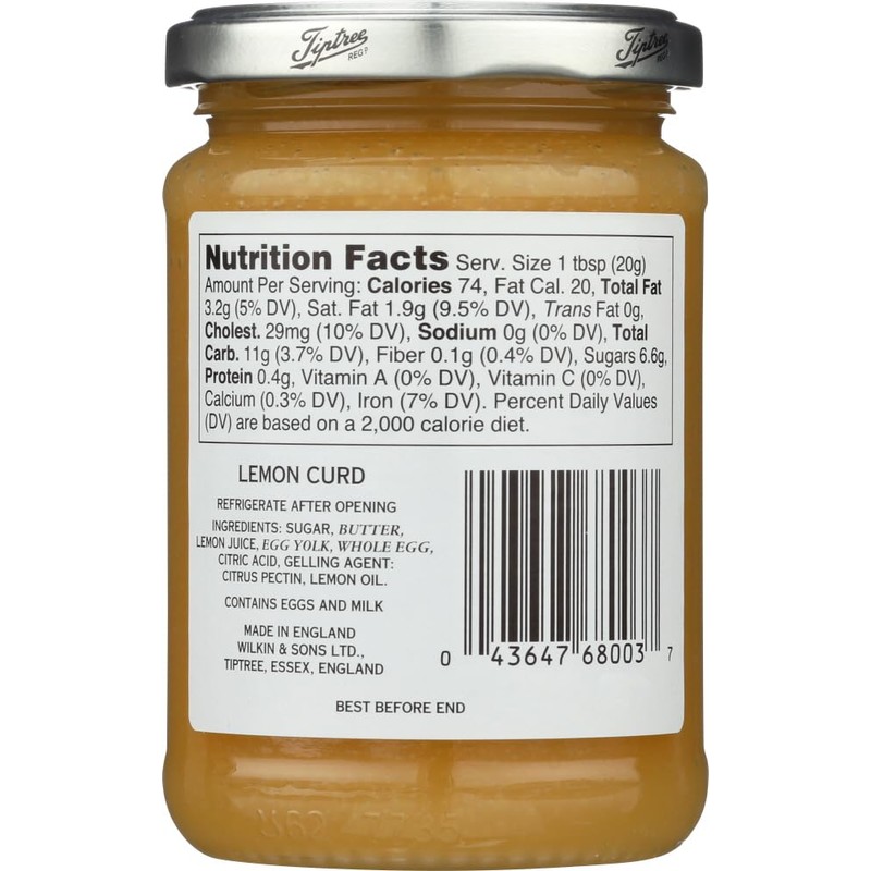 Tiptree Lemon Curd by Wilkin and Sons 312g (Pack of
