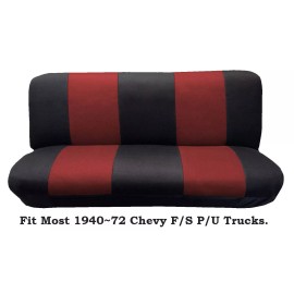 YS Mesh Black/Red This Seat Cover Fit Most 1940~72 Chevy Full size Trucks Models